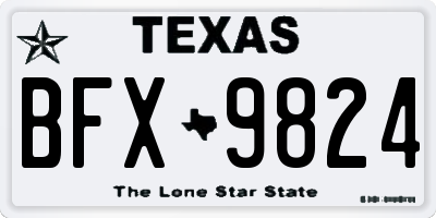 TX license plate BFX9824