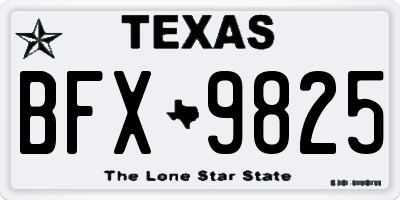 TX license plate BFX9825