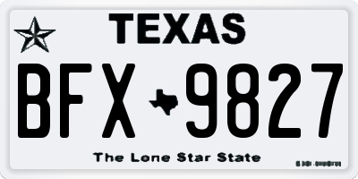 TX license plate BFX9827