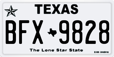 TX license plate BFX9828