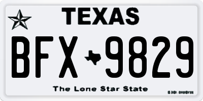 TX license plate BFX9829