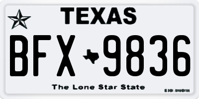 TX license plate BFX9836