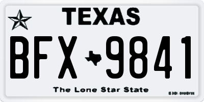 TX license plate BFX9841