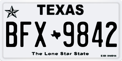 TX license plate BFX9842