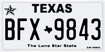 TX license plate BFX9843