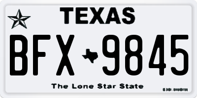TX license plate BFX9845
