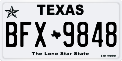 TX license plate BFX9848