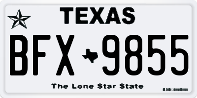 TX license plate BFX9855