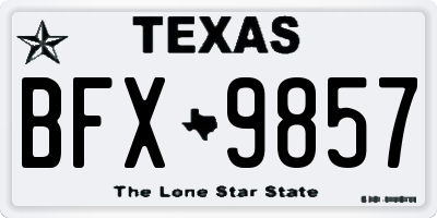 TX license plate BFX9857