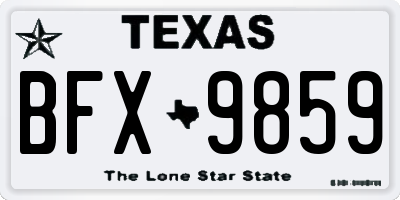 TX license plate BFX9859
