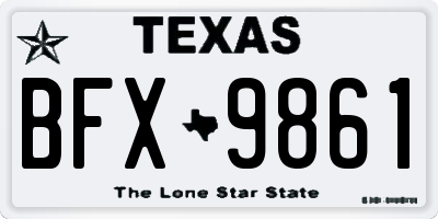 TX license plate BFX9861
