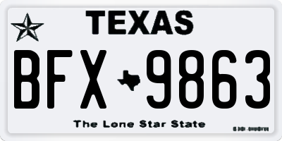 TX license plate BFX9863
