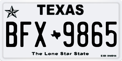 TX license plate BFX9865