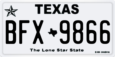 TX license plate BFX9866