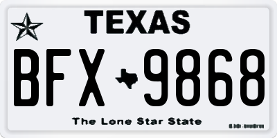 TX license plate BFX9868