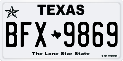 TX license plate BFX9869