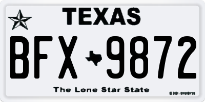 TX license plate BFX9872