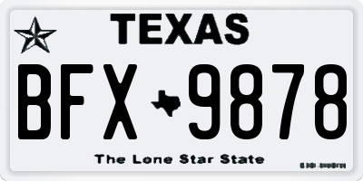 TX license plate BFX9878