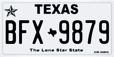 TX license plate BFX9879