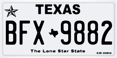 TX license plate BFX9882