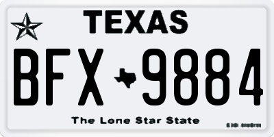 TX license plate BFX9884