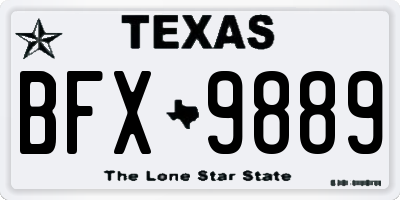 TX license plate BFX9889