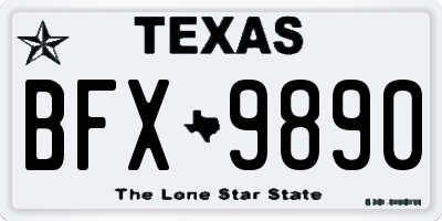 TX license plate BFX9890