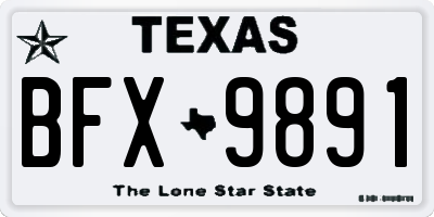 TX license plate BFX9891
