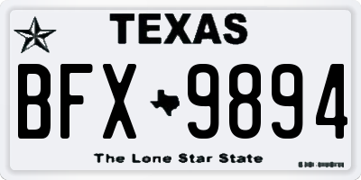 TX license plate BFX9894