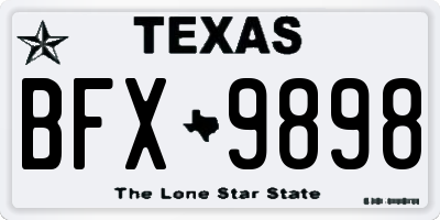 TX license plate BFX9898