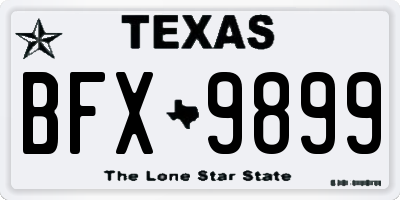 TX license plate BFX9899