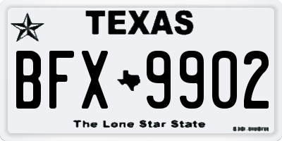 TX license plate BFX9902