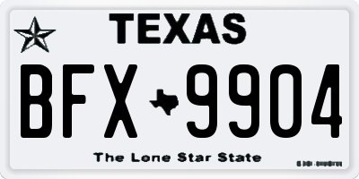 TX license plate BFX9904