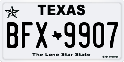 TX license plate BFX9907