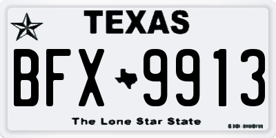 TX license plate BFX9913