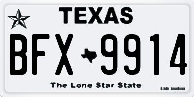 TX license plate BFX9914