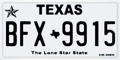 TX license plate BFX9915