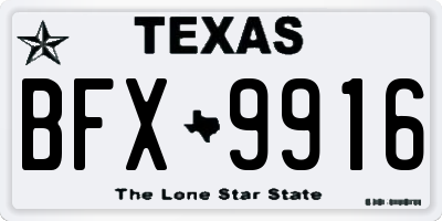 TX license plate BFX9916