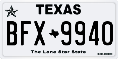 TX license plate BFX9940