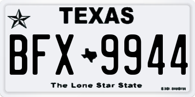 TX license plate BFX9944