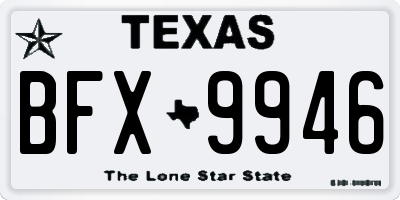 TX license plate BFX9946