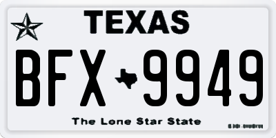 TX license plate BFX9949