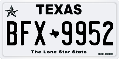 TX license plate BFX9952
