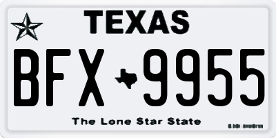 TX license plate BFX9955