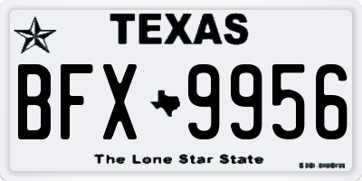 TX license plate BFX9956
