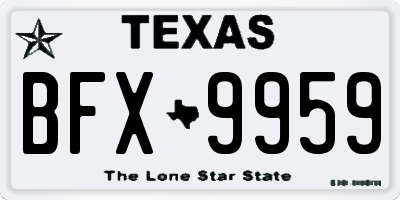 TX license plate BFX9959