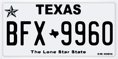 TX license plate BFX9960