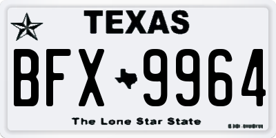 TX license plate BFX9964