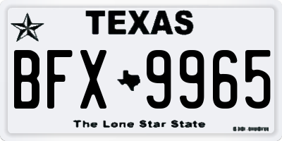 TX license plate BFX9965