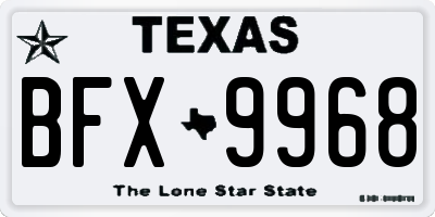 TX license plate BFX9968